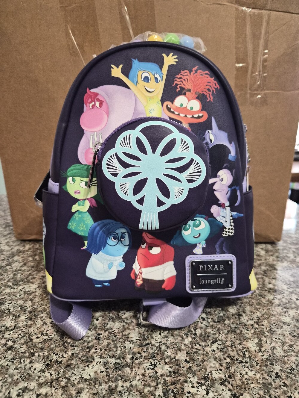 Lite Up Loungefly Purple Inside Out Characters Mini Backpack